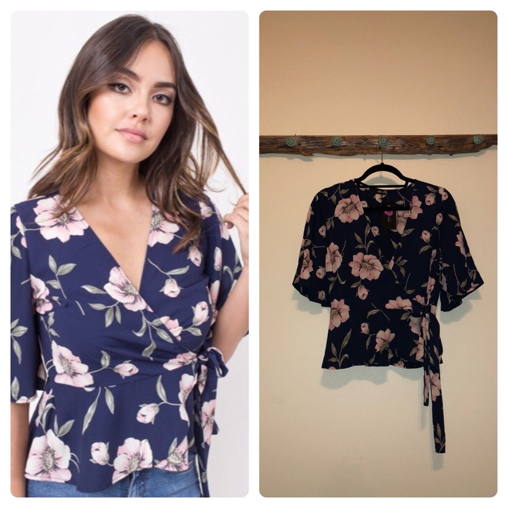 Floral Wrap Top
